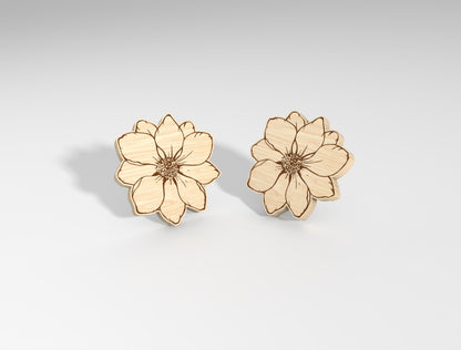 Flower Stud Earring SVG Bundle Minimal Floral for Glowforge and xTool