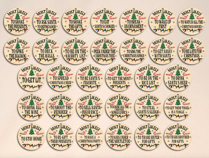Most Likely To Christmas Ornament SVG Bundle Funny Laser Cut 2