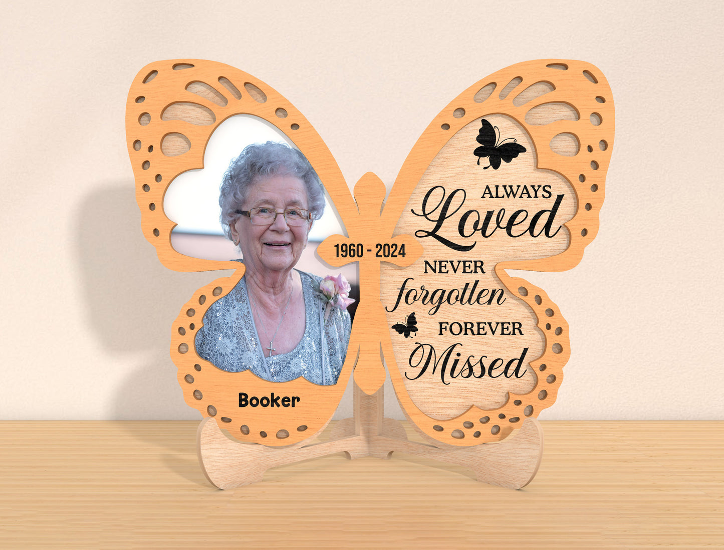 Butterfly Memorial Photo Sign SVG Laser Cut File for Glowforge