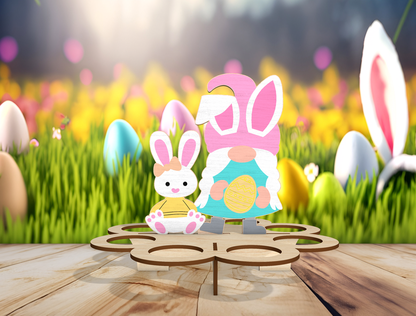 Easter Gnome Egg Holder SVG Spring Egg Display for LightBurn and xTool