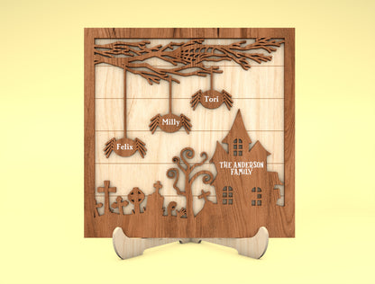 Personalized Halloween Spider Family Multilayer SVG 2 to 10 Spiders for LightBurn xTool