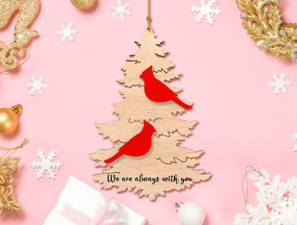 Cardinal Pine Tree Ornament SVG Bundle Laser Cut File for Glowforge xTool LightBurn