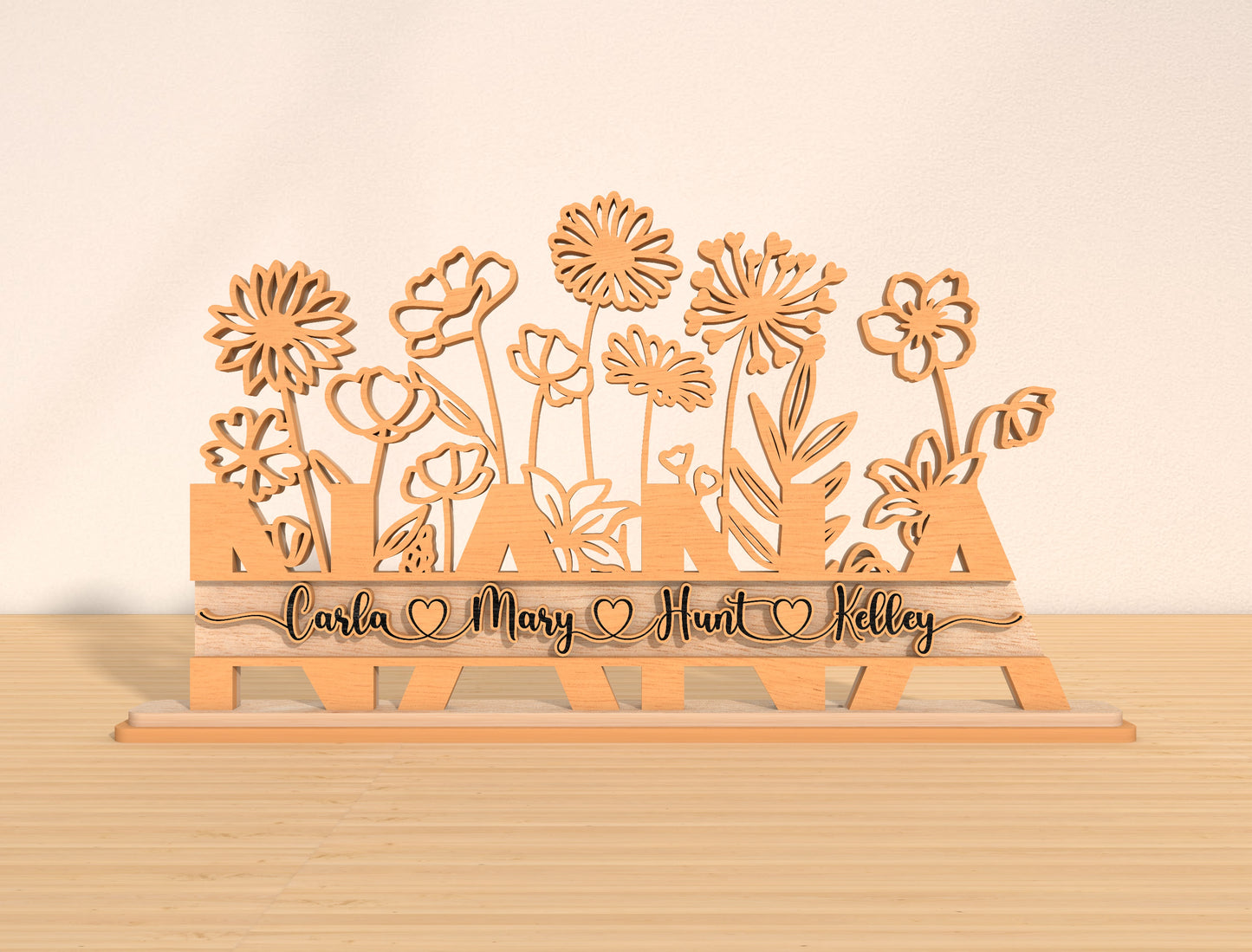 Personalized Mom Flower Stand SVG Bundle for Glowforge and xTool