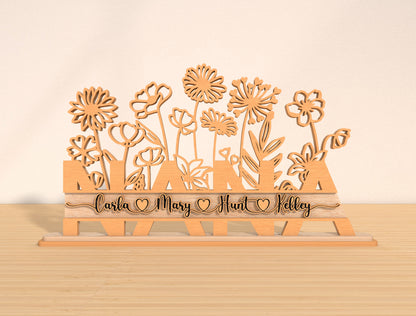 Personalized Mom Flower Stand SVG Bundle for Glowforge and xTool