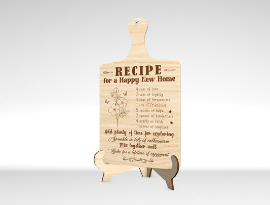 Recipe for a Happy New Home SVG Laser Cut File for Glowforge