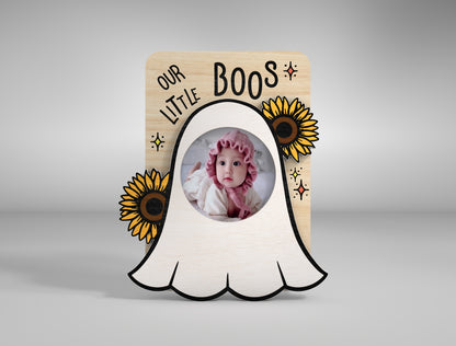 Halloween Ghost Fridge Magnet Photo Frame SVG for LightBurn xTool Glowforge 5 Designs