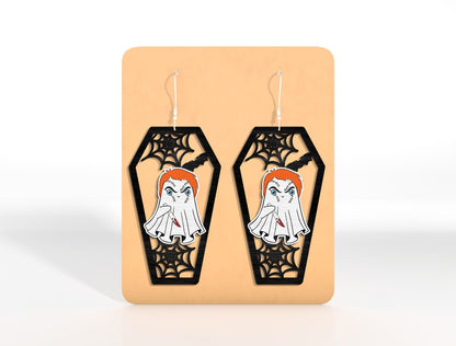 Halloween Coffin Skeleton Earrings SVG Bundle Laser Cut File | Pumpkin Skull Earrings | Spooky Gothic Style | Glowforge, xTool, LightBurn, etc.