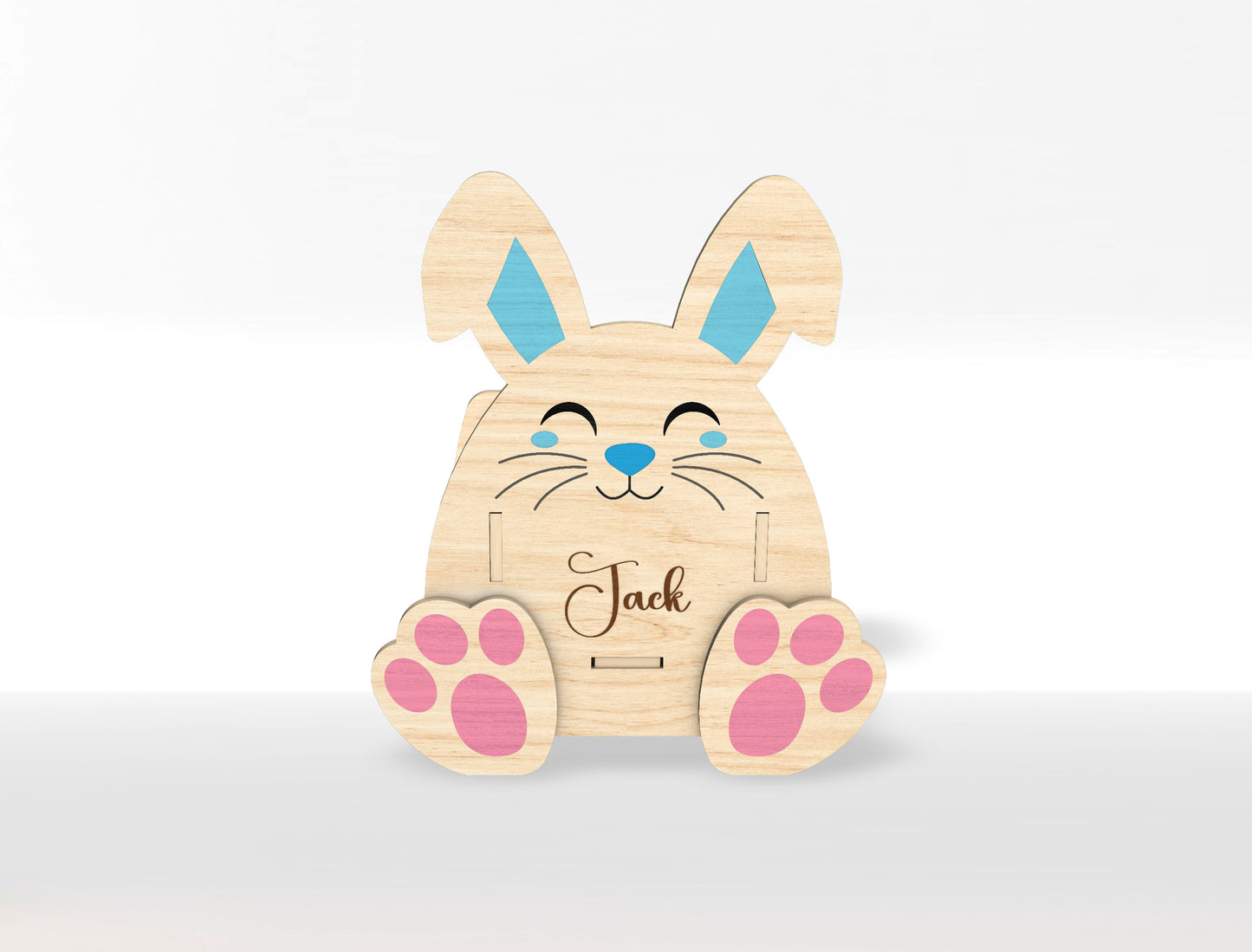 Personalized Easter Bunny Flower Holder SVG Name Vase for LightBurn and xTool