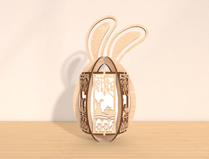 Easter Bunny Lantern Laser Cut File | DIY Wooden Bunny Light Decor | Spring Home Accent | Glowforge, xTool, LightBurn, etc.