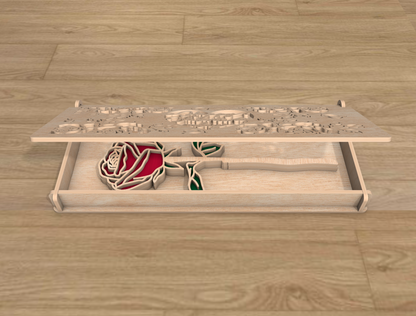 Rose Gift Box SVG Bundle Mother's Day Floral Keepsake for Glowforge