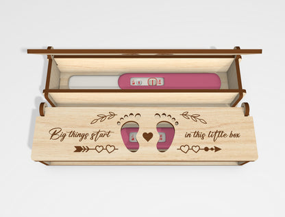 Pregnancy Test Keepsake Box SVG Laser Cut File for LightBurn and Glowforge