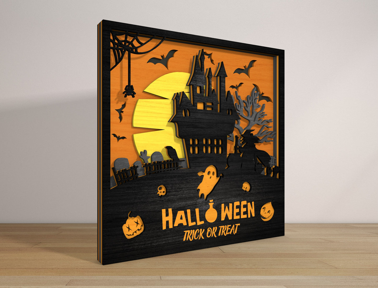 Halloween Haunted House Multilayer SVG for Glowforge xTool LightBurn