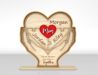Family Hands Custom Name Sign SVG for xTool and LightBurn