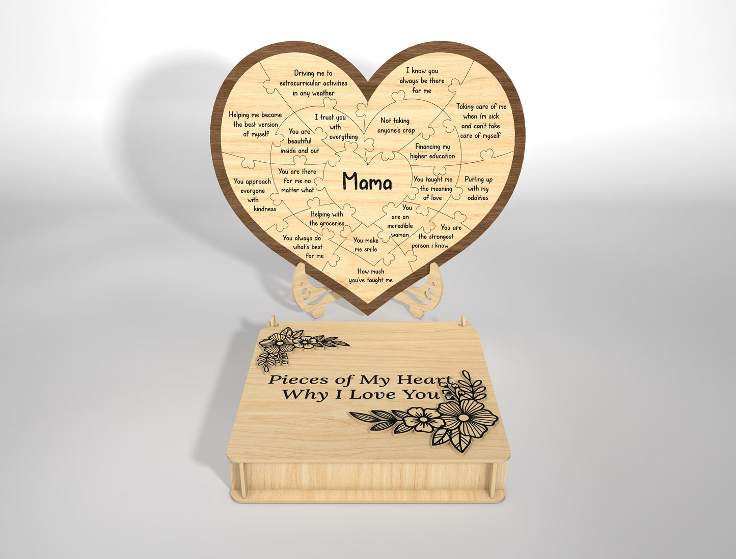 Why I Love You Heart Puzzle SVG Pieces of My Heart for Glowforge