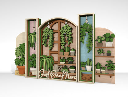 Layered Plant Shelf Wall Art SVG for Glowforge and xTool