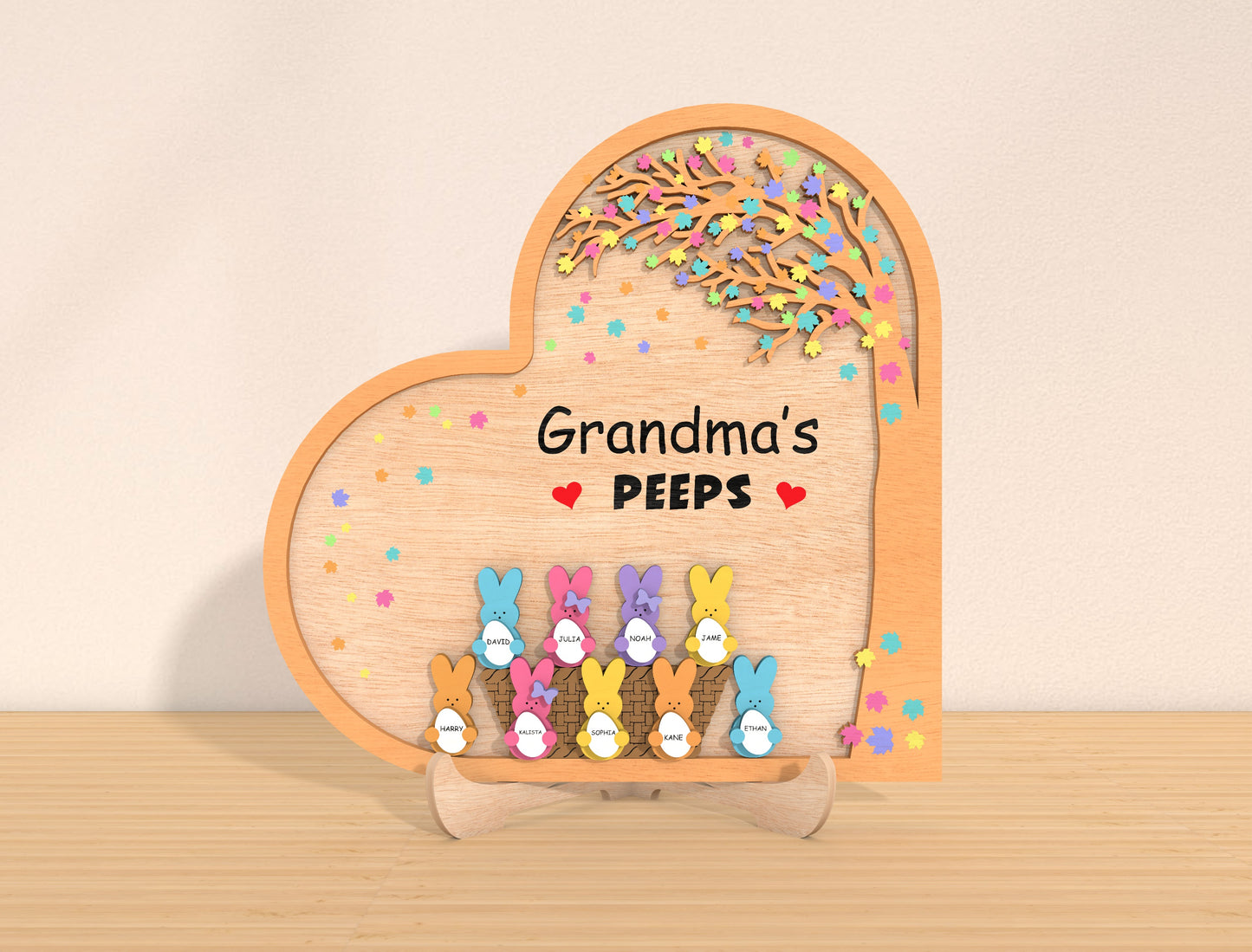 Personalized Easter Peeps Stand SVG Custom Bunny Display for Glowforge