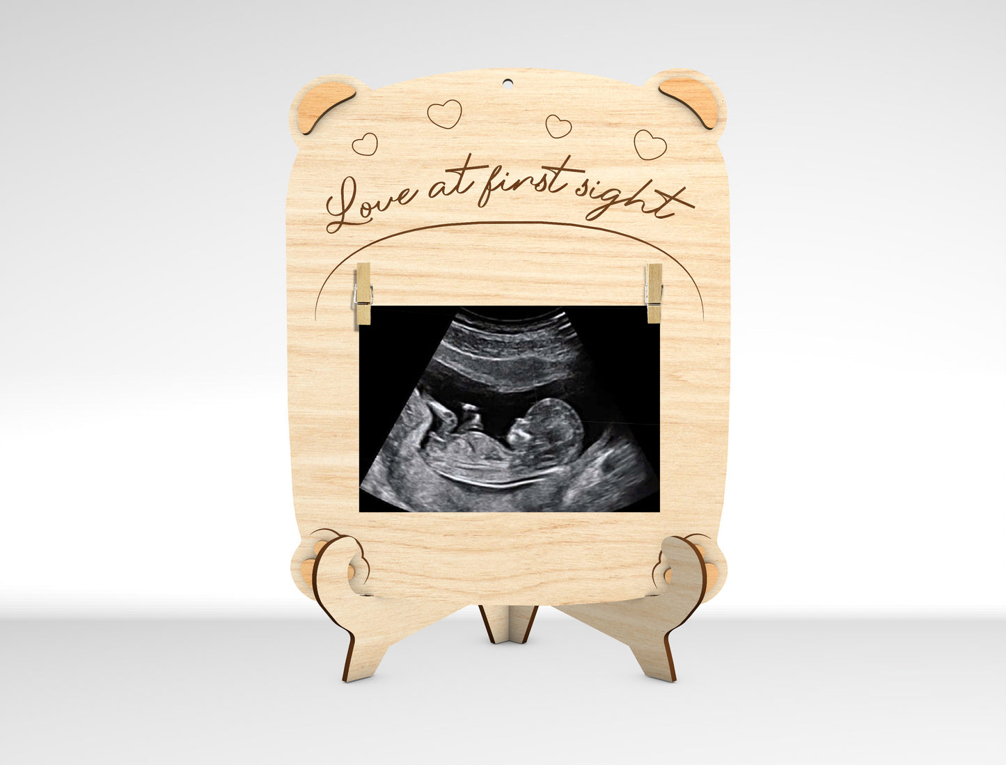 Personalized Baby Footprint Ultrasound Frame SVG Laser Cut File for Glowforge and LightBurn