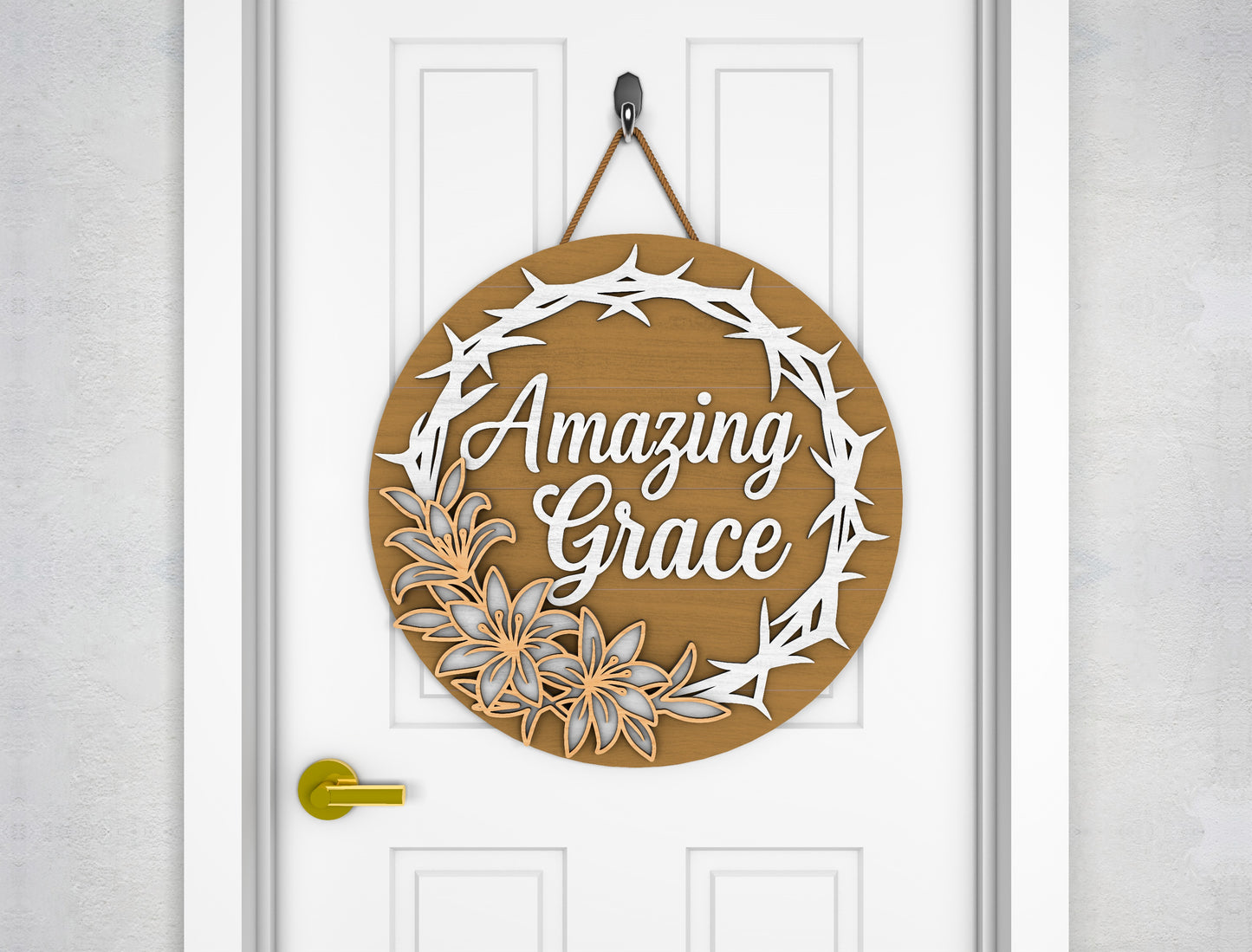 Christian Easter Door Sign SVG Faith Bundle 5 Designs for LightBurn and xTool