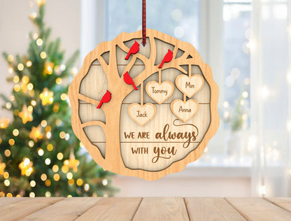 Cardinal Memorial Ornament SVG Bundle Family Tree Decor Laser Cut File for Glowforge