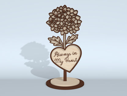 Mother's Day Flower Heart Sign SVG Bundle 16 Designs for LightBurn