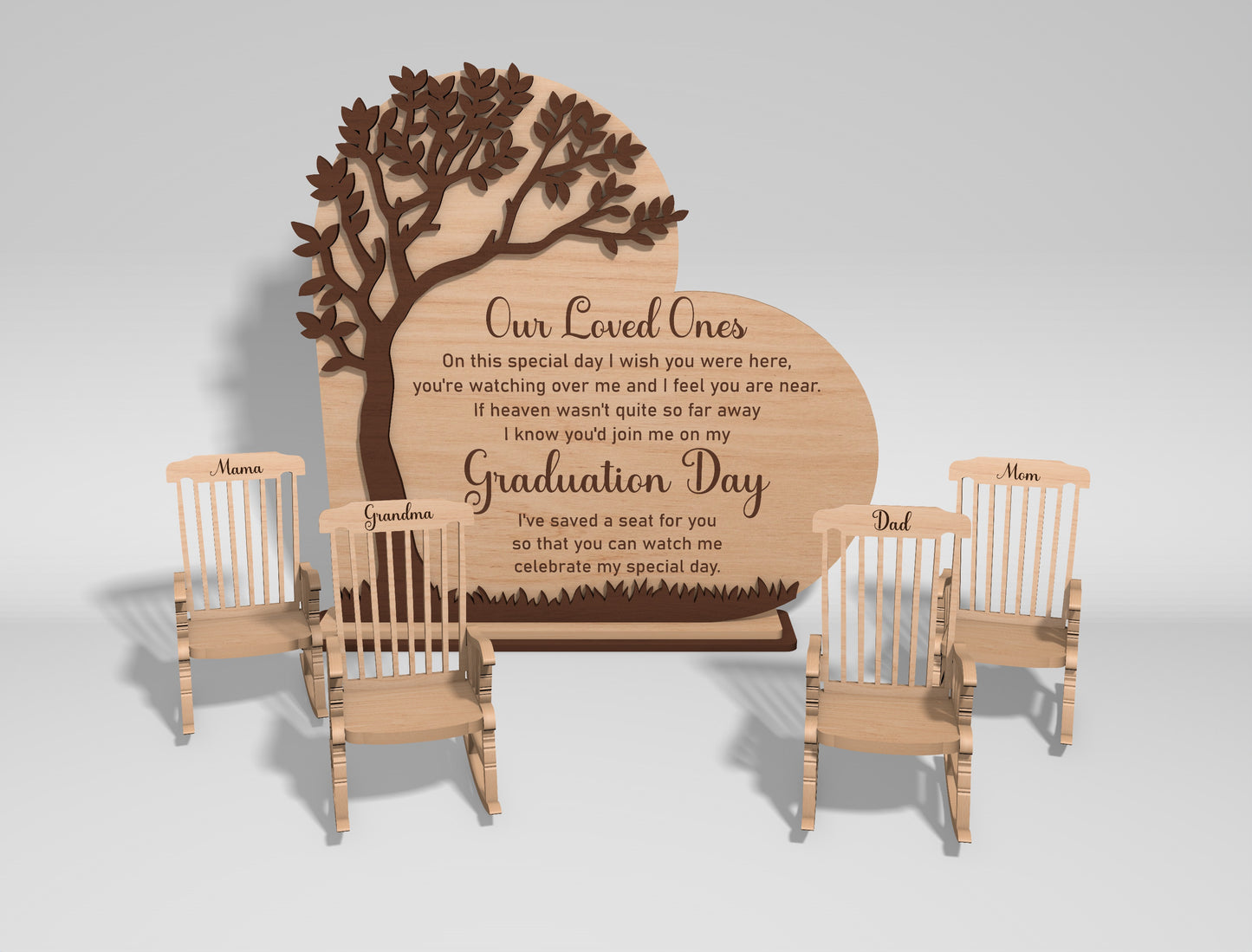 Graduation Memorial Display SVG Laser Cut File for Glowforge and xTool