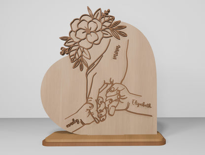 Engraved Mother Line Art Plaque SVG for Glowforge and xTool