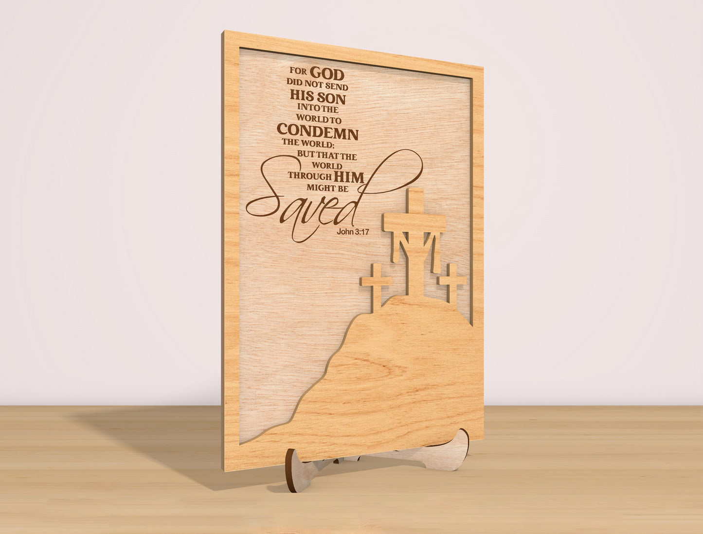 Christian Easter Tabletop Sign SVG He Is Risen Scripture for LightBurn