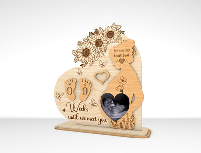 Pregnancy Countdown Plaque SVG Laser Cut File for xTool and LightBurn