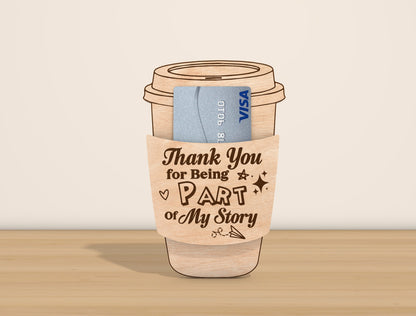 Teacher Coffee Card Holder SVG Bundle Laser Cut File for Glowforge and LightBurn
