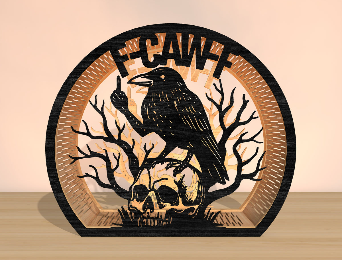 F-CAW-F Funny Raven & Rooster Halloween Lantern SVG Bundle 3