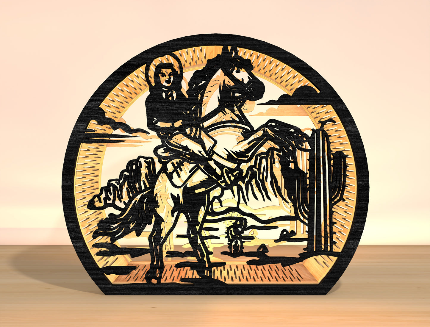 Cowboy Western Lantern SVG Bundle for Glowforge xTool Laser Cut File