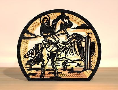 Cowboy Western Lantern SVG Bundle for Glowforge xTool Laser Cut File