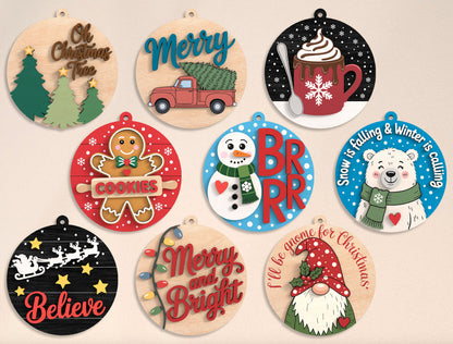Christmas Sayings Ornament SVG Bundle 2