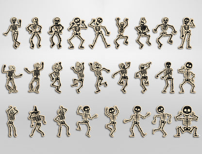 Halloween Skeleton Dangle Earrings SVG Bundle Designs for Glowforge xTool