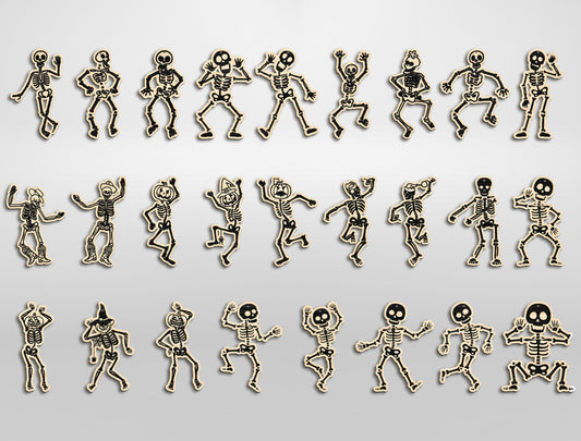 Halloween Skeleton Dangle Earrings SVG Bundle Designs for Glowforge xTool