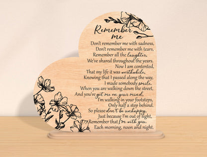 Remember Me Memorial SVG Laser Cut File for Glowforge