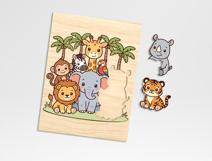 3D Animal Puzzle SVG Bundle for Glowforge and LightBurn
