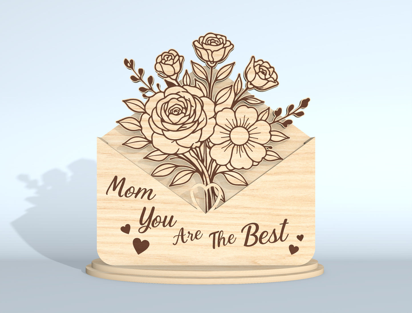 Floral Envelope Stand Sign SVG Bundle for Glowforge and xTool