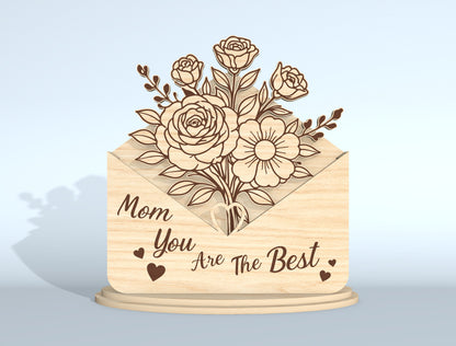 Floral Envelope Stand Sign SVG Bundle for Glowforge and xTool