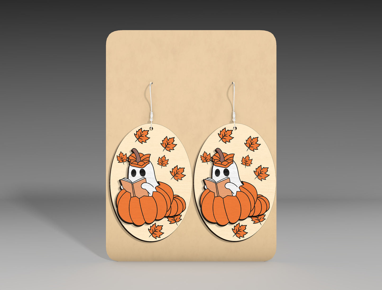 Halloween Pumpkin Ghost Earrings SVG Bundle 6 Designs for Glowforge xTool LightBurn