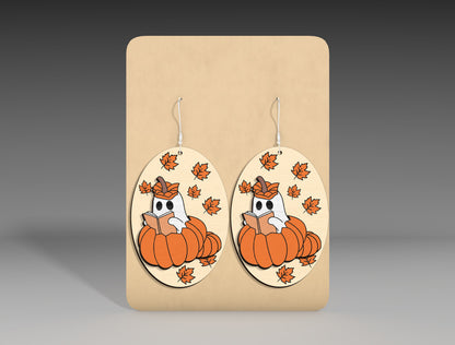Halloween Pumpkin Ghost Earrings SVG Bundle 6 Designs for Glowforge xTool LightBurn