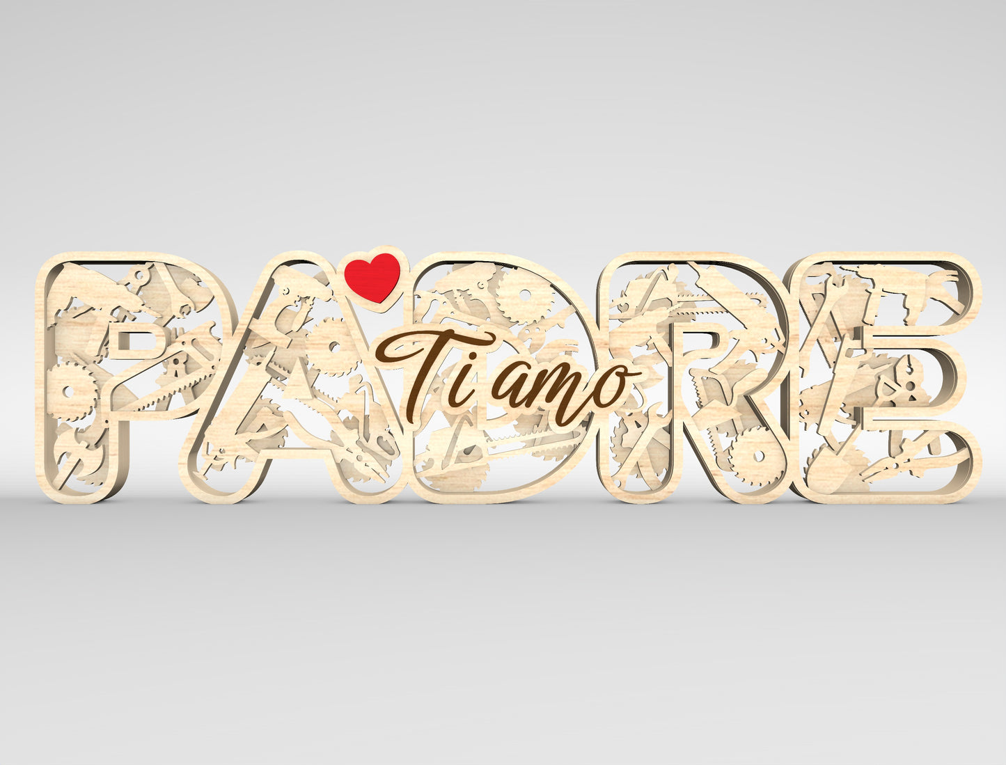 Dad Multilayer Name Sign SVG Laser Cut File for Glowforge and LightBurn