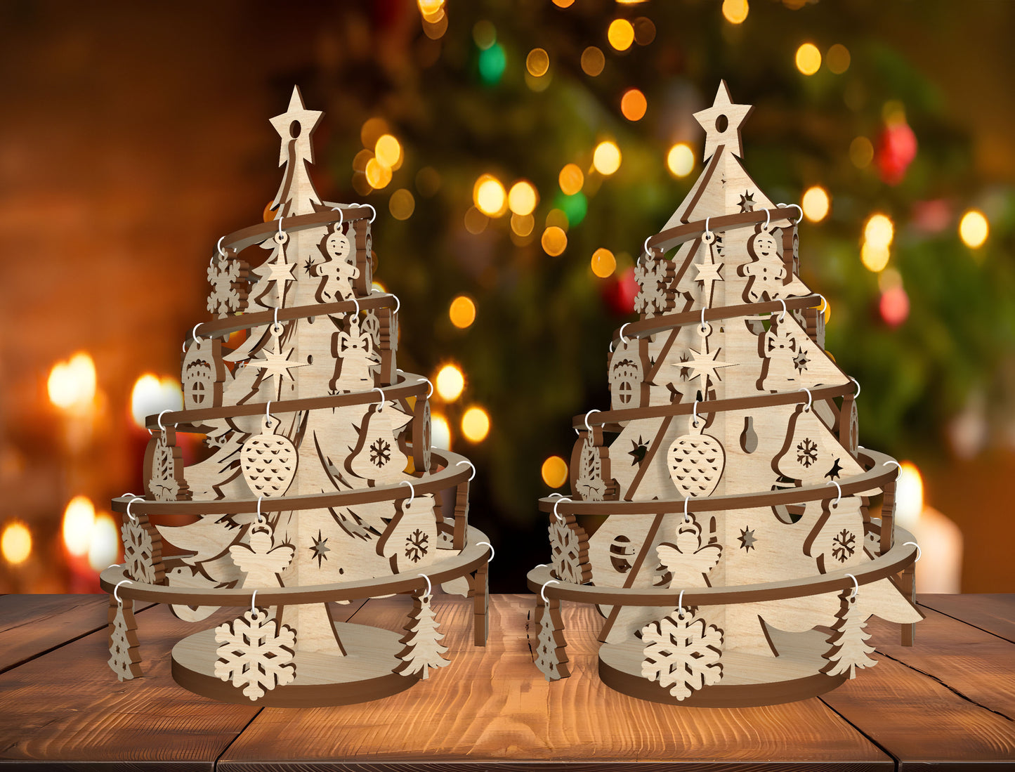 Standing Christmas Tree Laser Cut File | Ready to Cut | Glowforge, xTool, LightBurn, etc.