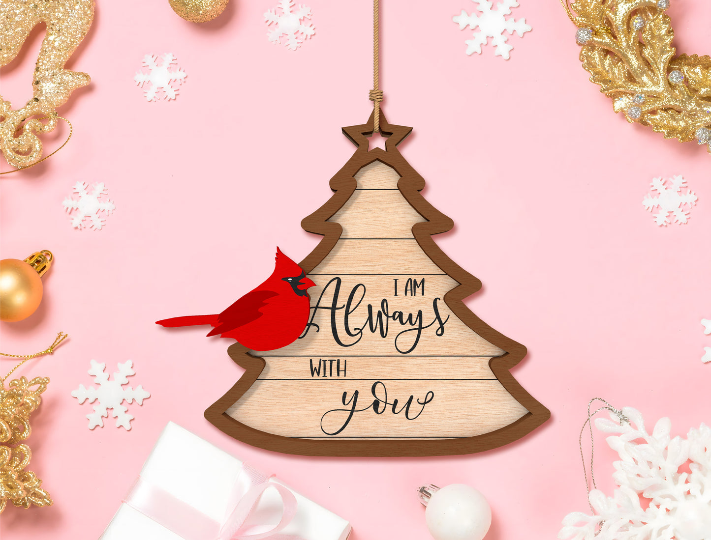 Cardinal Memorial Tree Ornament SVG Bundle Laser Cut File for Glowforge xTool LightBurn