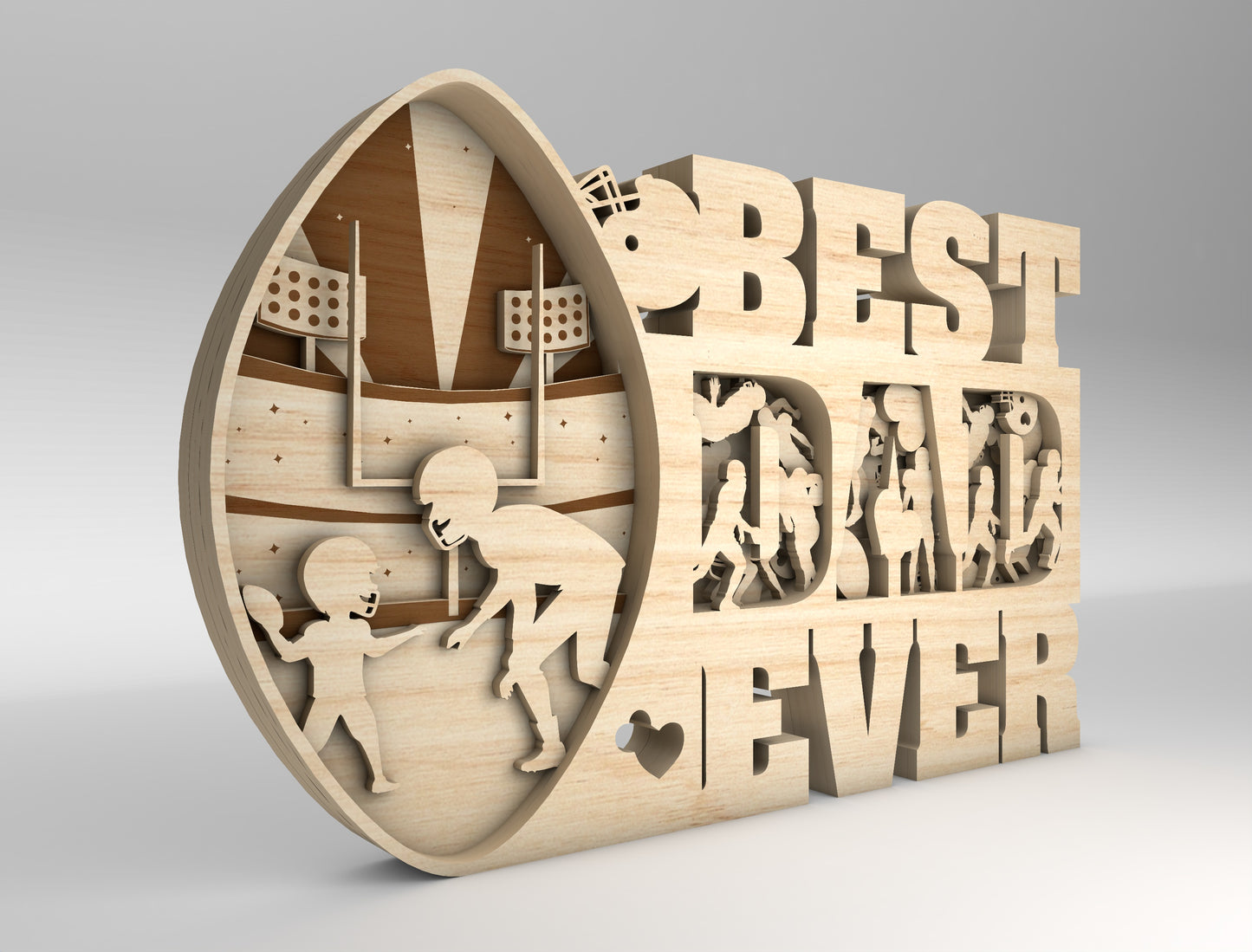 Best Dad Ever Sports Sign SVG Laser Cut File for xTool and Glowforge
