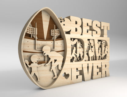 Best Dad Ever Sports Sign SVG Laser Cut File for xTool and Glowforge