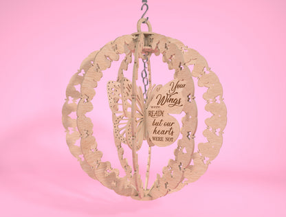 Butterfly Memorial Wind Spinner SVG Laser Cut File for Glowforge xTool LightBurn