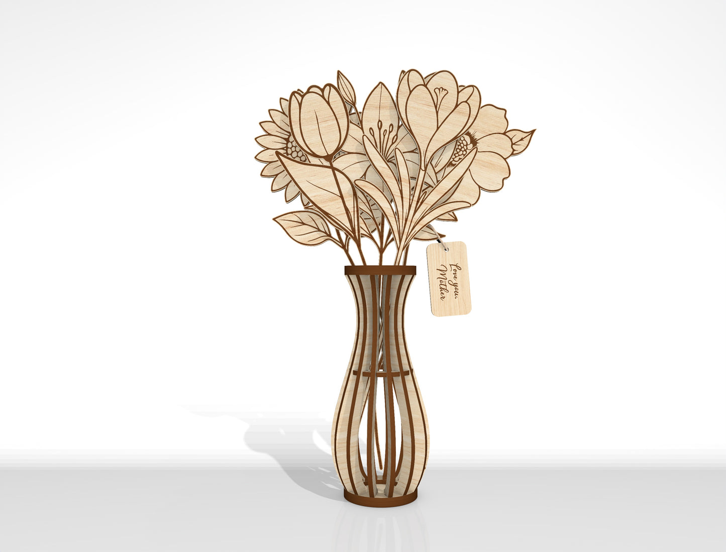Slot-In Interchangeable Flower Vase SVG Laser Cut File for Glowforge and LightBurn