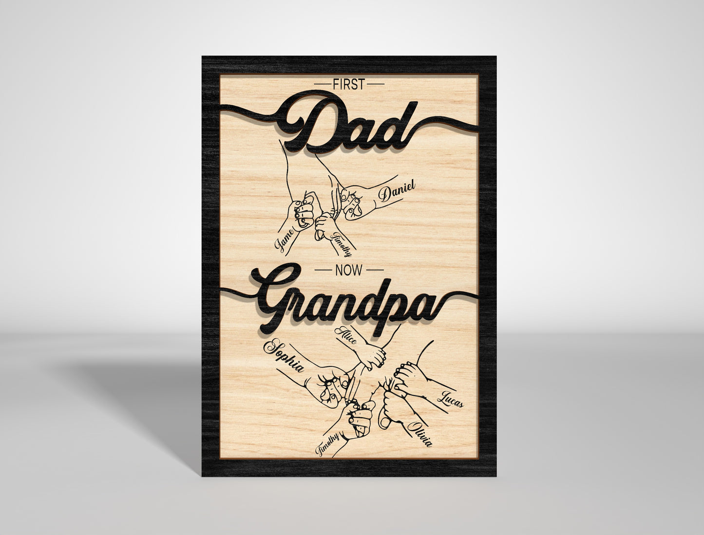 "First a Dad Now a Grandpa" Sign SVG Laser Cut File for xTool and LightBurn