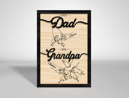"First a Dad Now a Grandpa" Sign SVG Laser Cut File for xTool and LightBurn
